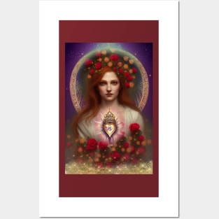 Mary Sacred Heart Posters and Art